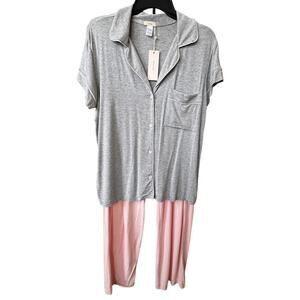 New EBERJEY NORDSTROM mismatched pj/loungewear set Sz Medium Premium Pink Grey